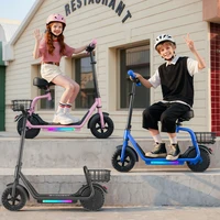 Trottinette électrique iScooter iK7 pour enfants, 8,5 pouces, siège et panier amovibles, guidon réglable en hauteur, moteur 250W, 3 vitesses, lecture de musique Bluetooth, commande par application, trottinette électrique pour l'extérieur 8