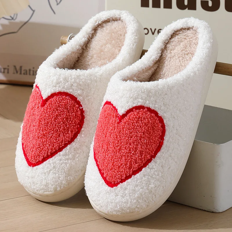 Autumn Winter Women Indoor Slippers Man Cotton Non-Slip Soft Warm Slides Home Shoes Couple Female Simple Plush Slipper 4