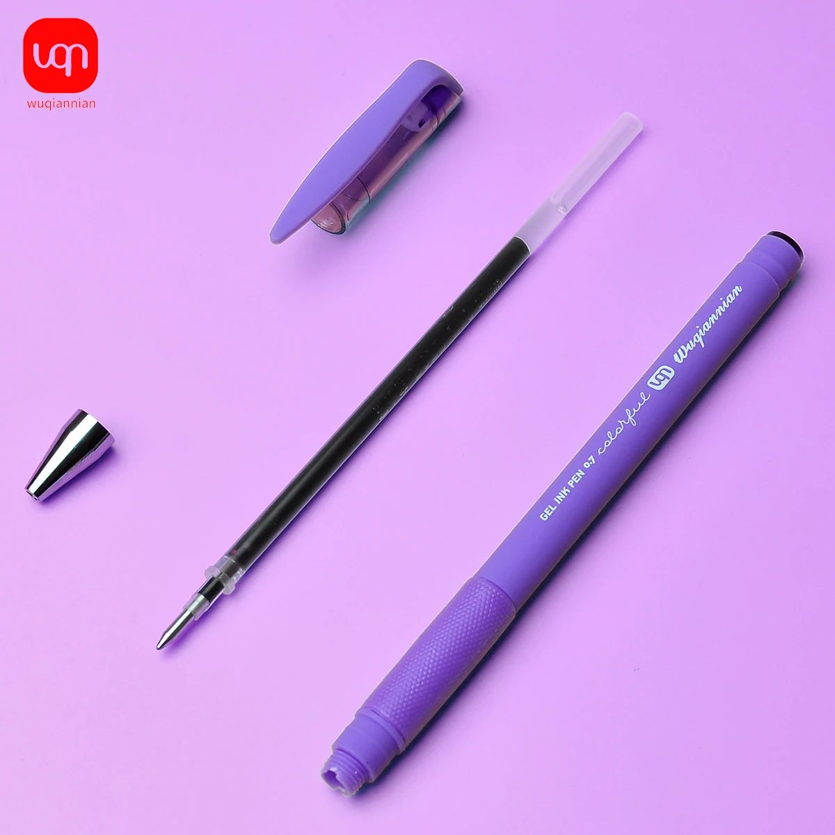 Matte Purple Gel Pen, 0.7mm Thick Nib, Smooth Writing 1/5/7pcs Purple Ink Suitable For School And Office Stationery 5