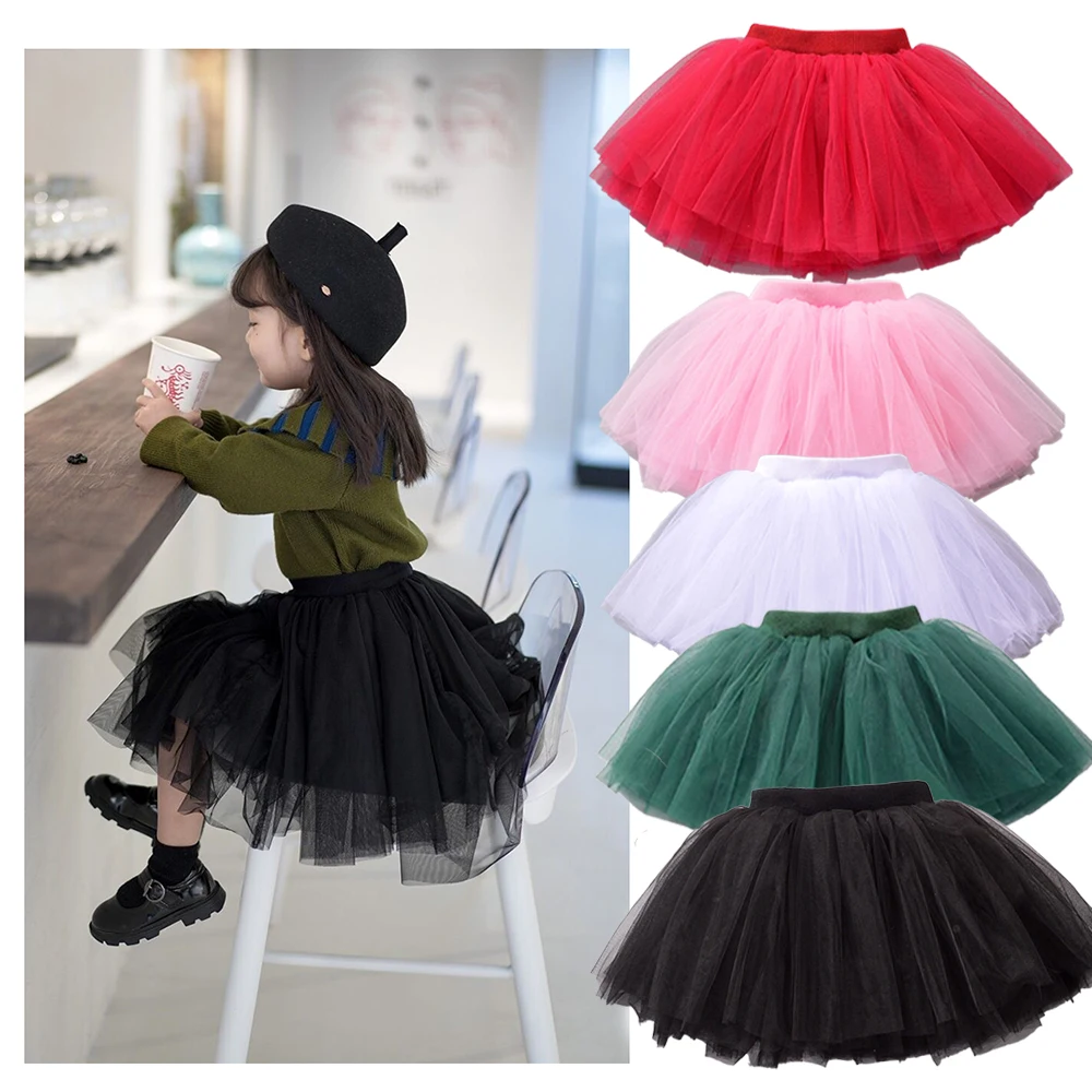 Ballet Tutu Skirt Baby Girls Tutu Fluffy Skirt Toddler Princess Ballet Dance Tulle Mesh Skirt Kids Cake Cute Girls Clothes Pettiskirt