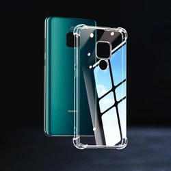 Durable Soft Silicone Phone Case with Airbag Shockproof Design for Huawei Mate 20 X (Clear)