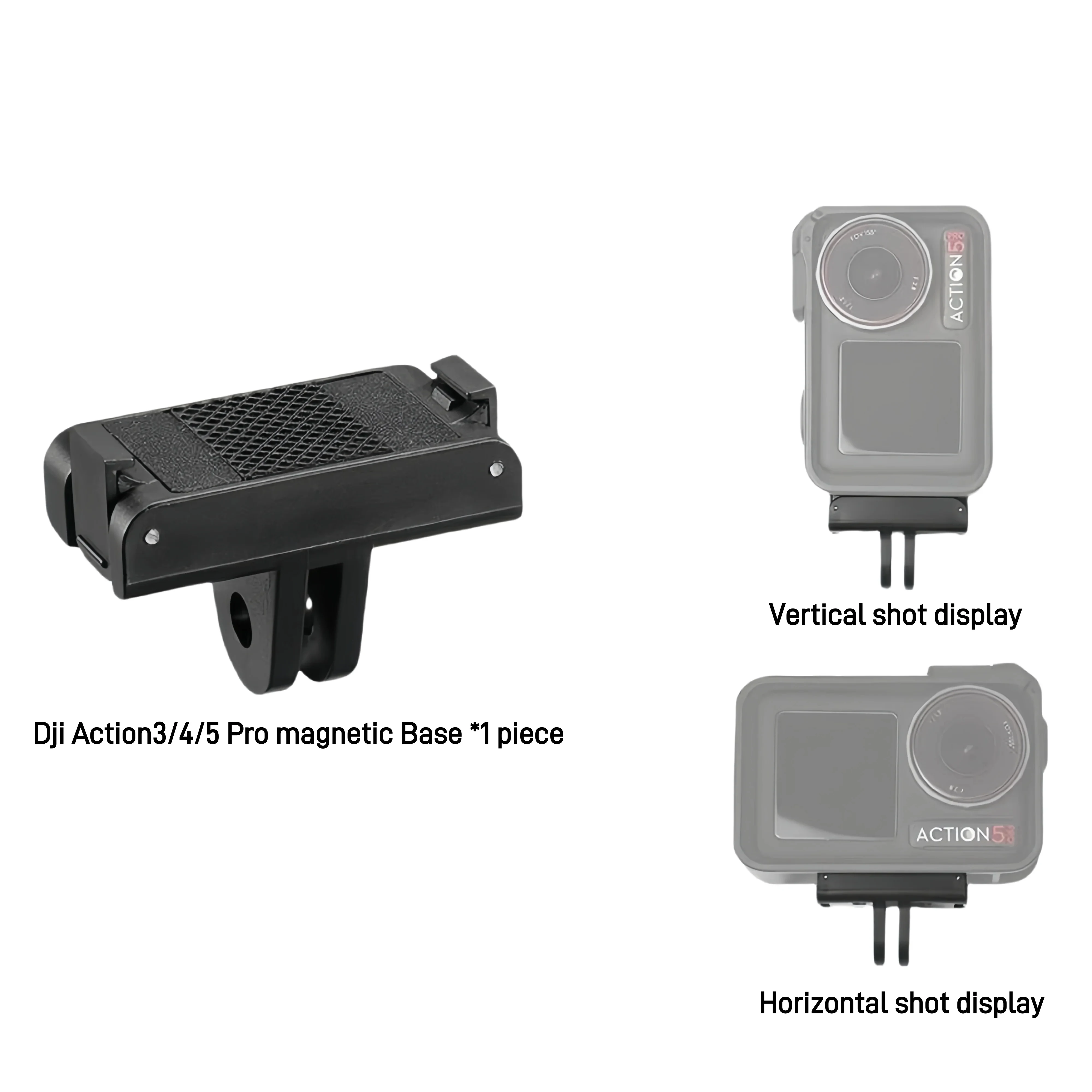Base di Estensione Magnetica a Sgancio Rapido con Adattatore a Due Griffe per Fotocamera DJI Osmo Action 3 4 5 Pro e Accessori per Copriobiettivo - immagine 2