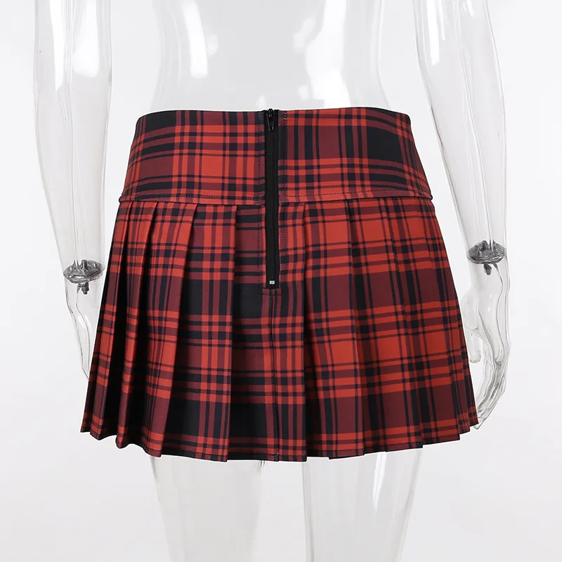 mini skirts for women Gothic Plaid Skirt e-girl Women High Waist Pleated Skirt With Buckle Y2K Dark Academia Aesthetic Outfit leather skirt