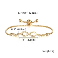 Fashion Crystal Infinity Bracelet Summer Adjustable Zircon Endless Love Charm Bracelet Women GIirls Birthday Jewelry Gifts - Image 6