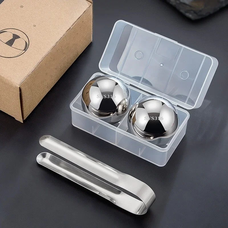 Stainless Steel Metal Ice Balls Set for Whiskey Wine Beer Cooler