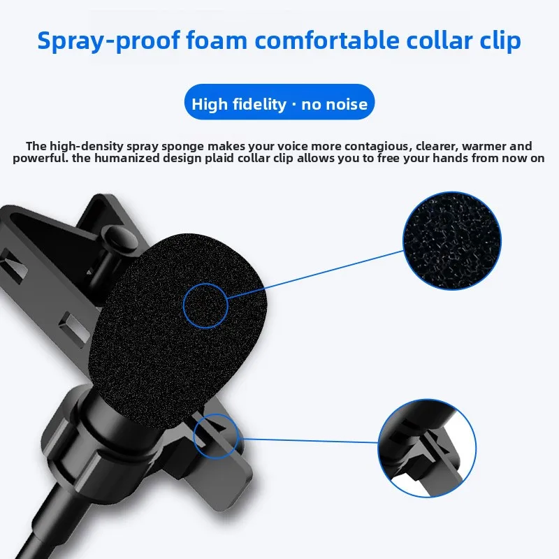 Mini microfono lavalier portatile da 1,5 m a condensatore clip-on microfono da bavero cablato USB 3,5 mm tipo C per telefono per PC portatile - Image 4