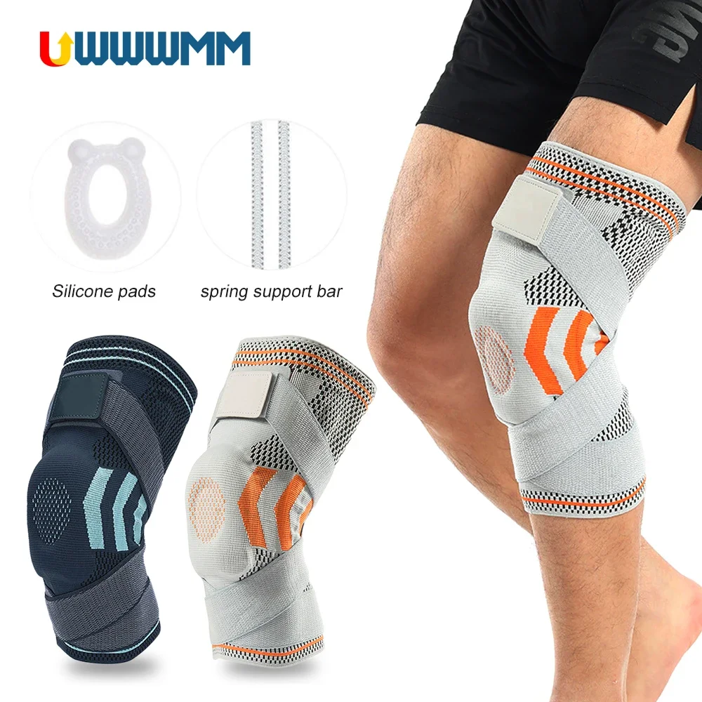 1Pcs Adjustable Compression Knee Brace with Side Stabilizer Women Men Patella Knee Support Arthriti Pain Sports Brace Gym