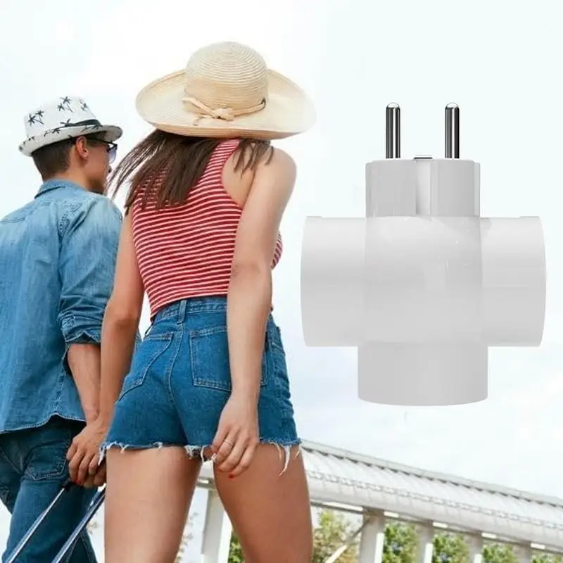 Electric Plug Adapter Charging Cable Outlet AC Adapter With 3 Outlets 16A Socket For Men Women German Europe Russian Trip Travel