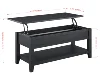 Lift Top Coffee Table with Storage Shelf, Black wood finish 5