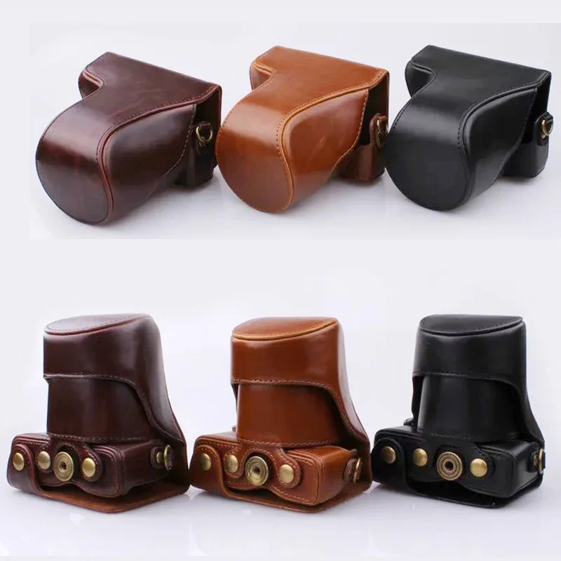 Nuova Custodia Per Fotocamera In Pelle Pu Per Canon Eos M10 M100 M200 Con Dslr Da 15-45Mm Con Cinturino