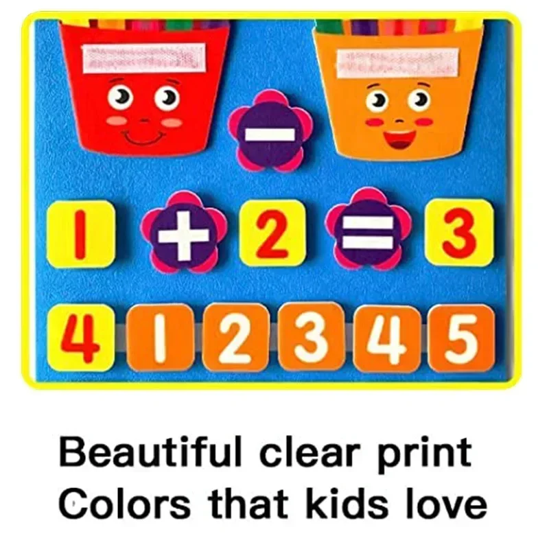 Felt Learning Board Children Educational DIY Toys Addition Subtraction Finger Arithmetic Teaching Enlightenment Board Montessori