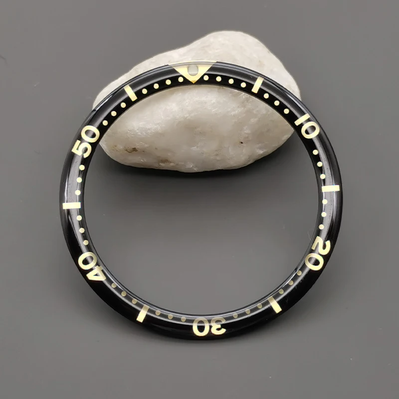 Flat Resin Aluminium Bezel Insert for Watch Cases - 39mmx32mm