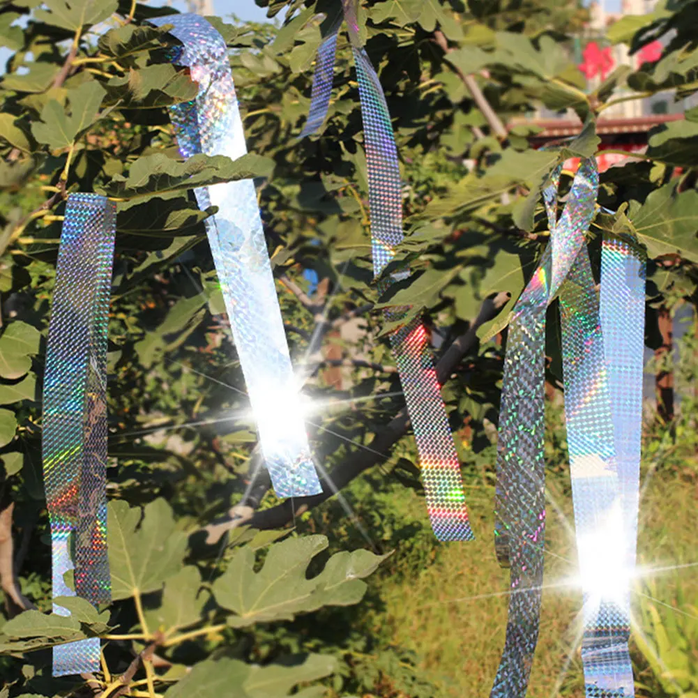 2.4cmx50m/4.8cmx50m Double Side  Bird Scare Tape Keep Birds Away Reflective Scare Tape Ribbon To Stop Damage Roosting Mess