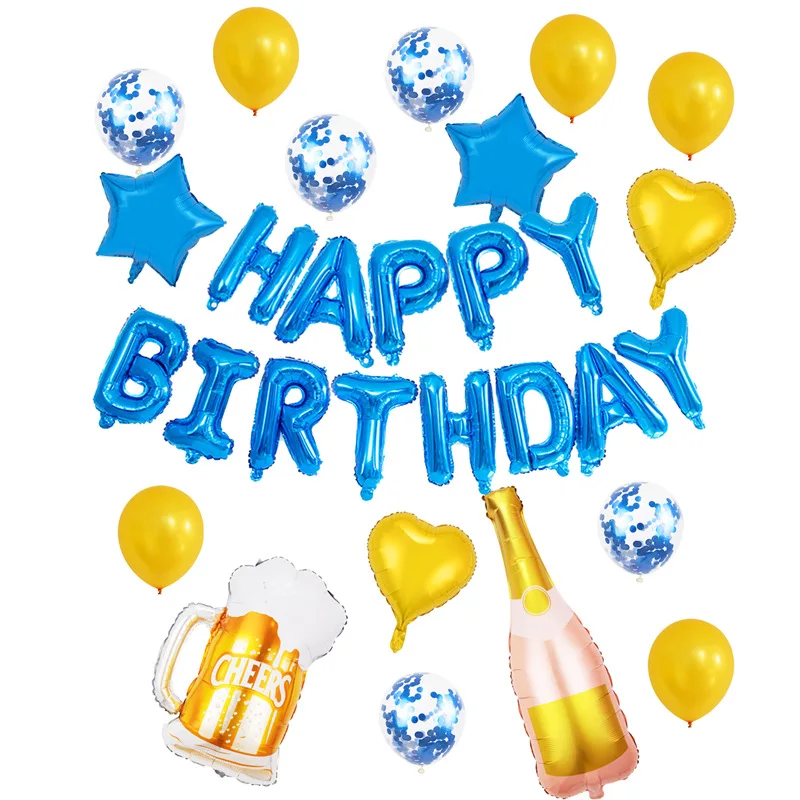 

Набор воздушных шаров из алюминиевой пленки в виде бутылки цвета шампанского