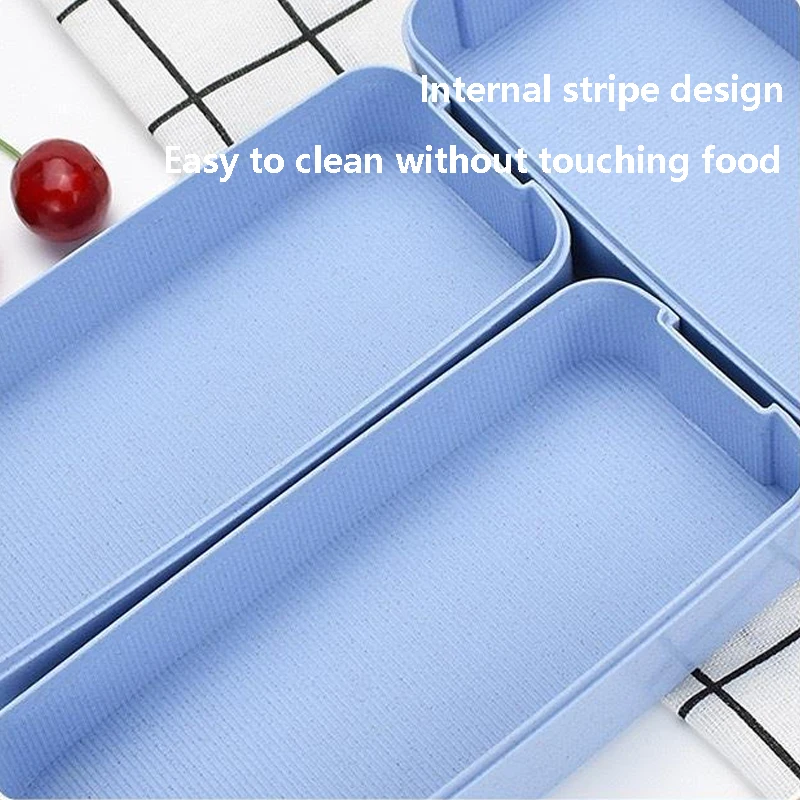 Lunch Box Japanese Straw Three Layer Portable Bento Lunch Box