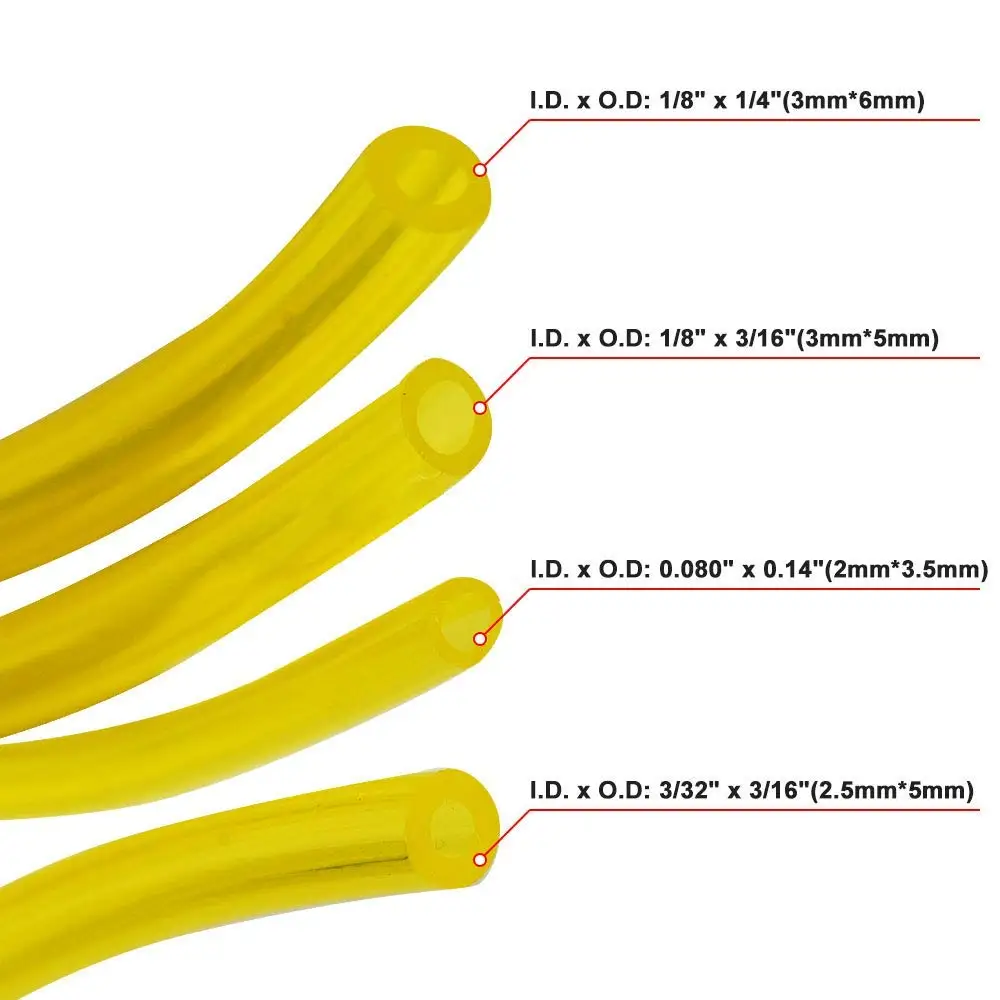 4-Size Fuel Line Hose Kit - 4 Feet Each Of Common 2-Cycle Petrol Tubing For Weedeaters