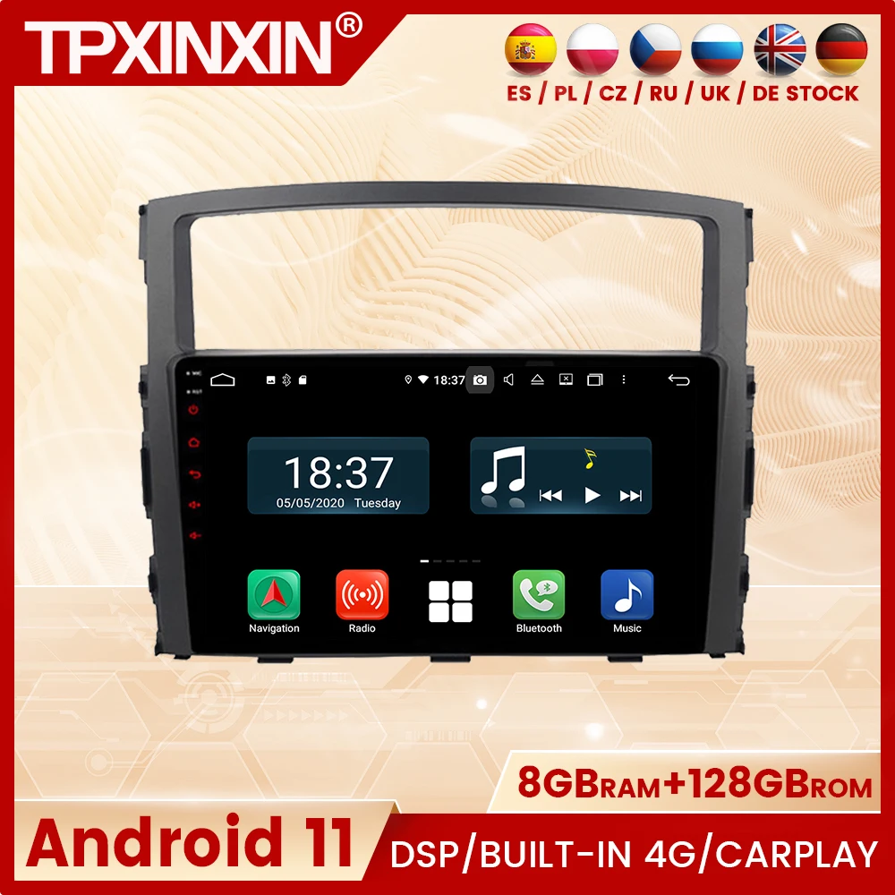 

Автомобильный мультимедийный плеер для Mitsubishi Pajero 2006-2012 2013 2014 2015 2016 GPS Din Android 11 радио Coche с Bluetooth Carplay