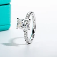 AnuJewel 3ct D Color Radiant Cut Moissanite Engagement Gold Plated 925 Sterling Silver Rings For Woman Customs Jewelry Wholesale 2