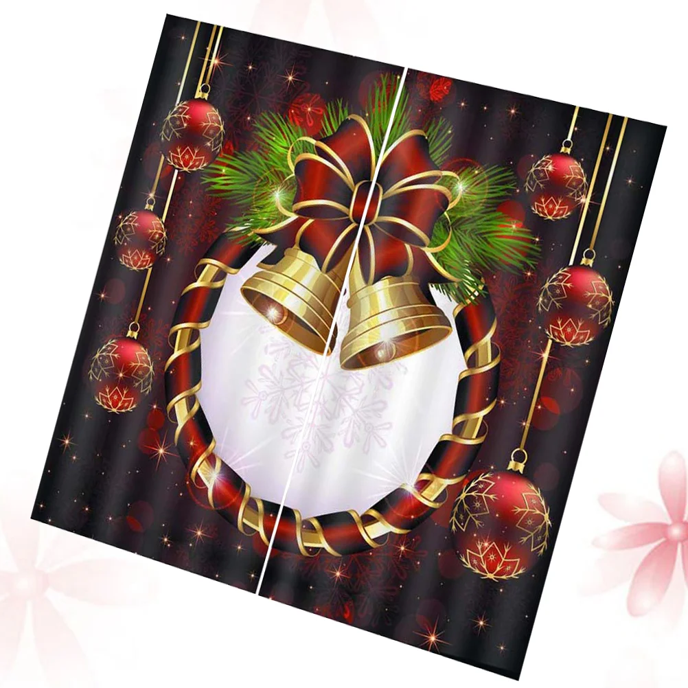 

Curtain Printed Curtains Christmas House Decor Xmas Themed Home Decoration Creative