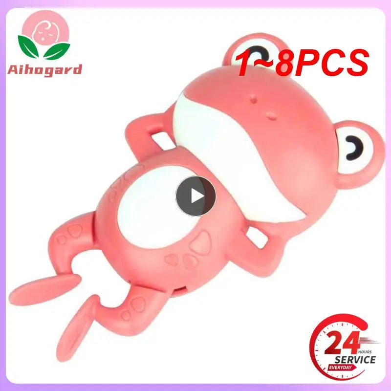 

1~8PCS Creativity Child Play In The Water on The Chain Clockwork Swim Backstroke Little Frog Baby Bathe Cute Appease Animal Toy