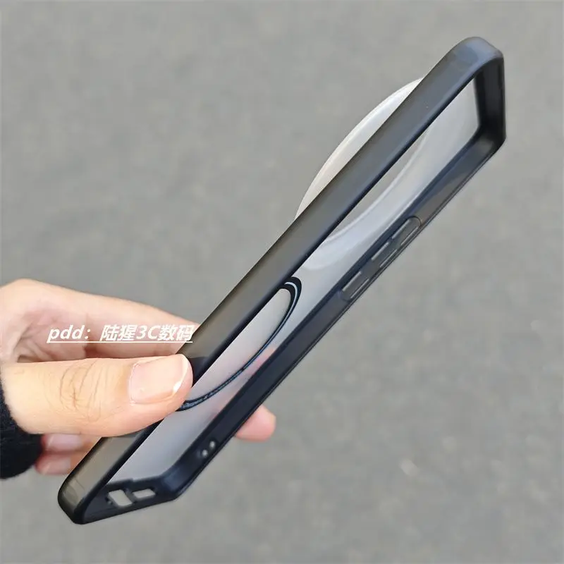 Luxury Armor Transparent MagSafe Magnet Back Case with Wireless Charging