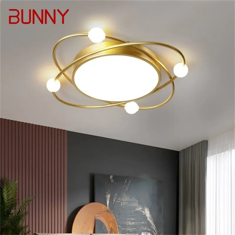 

BUNNY Nordic Ceiling Light Contemporary Gold Round Lamp Fixtures LED Home Decorative for Living Bed Room