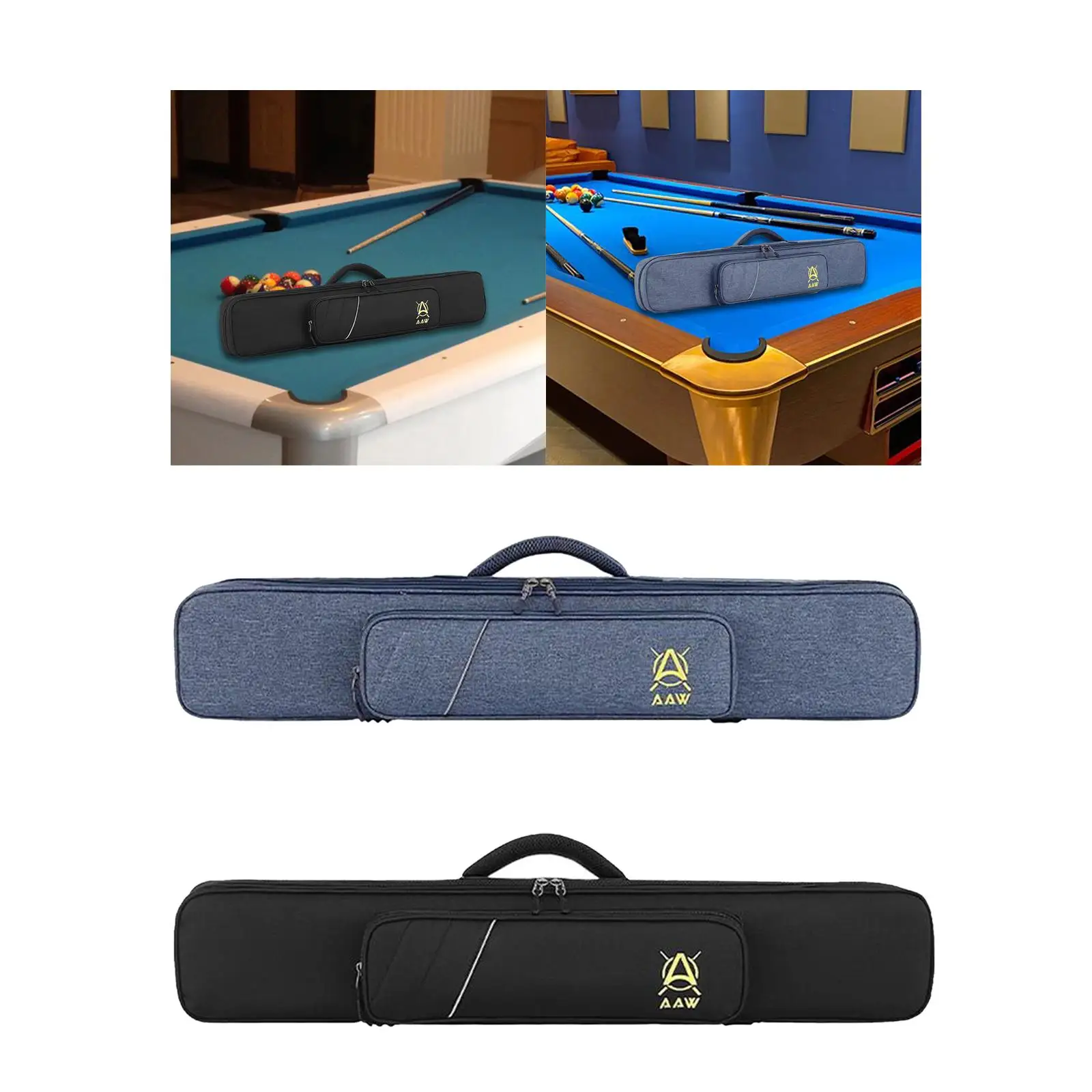 Billiards Pool Cue Cases 1/2 Club Bag Portable Hold 3 Butt 4 Shaft 32.68inch