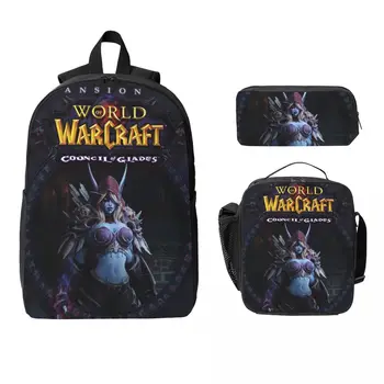 World Of Warcrafts Game Kids Backpack Lunch Box Pencil Boxes for Boys Girls Backpacks School bag Bookbag Set 1