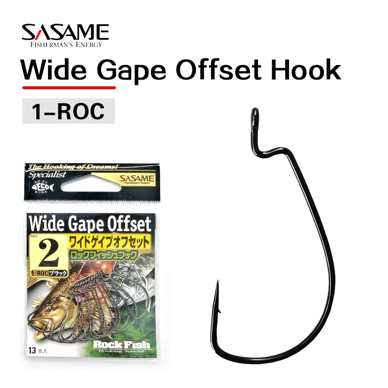 SASAME Japan Hook Wide Gape Offset Hooks Fishing Hooks Dropshot Hook