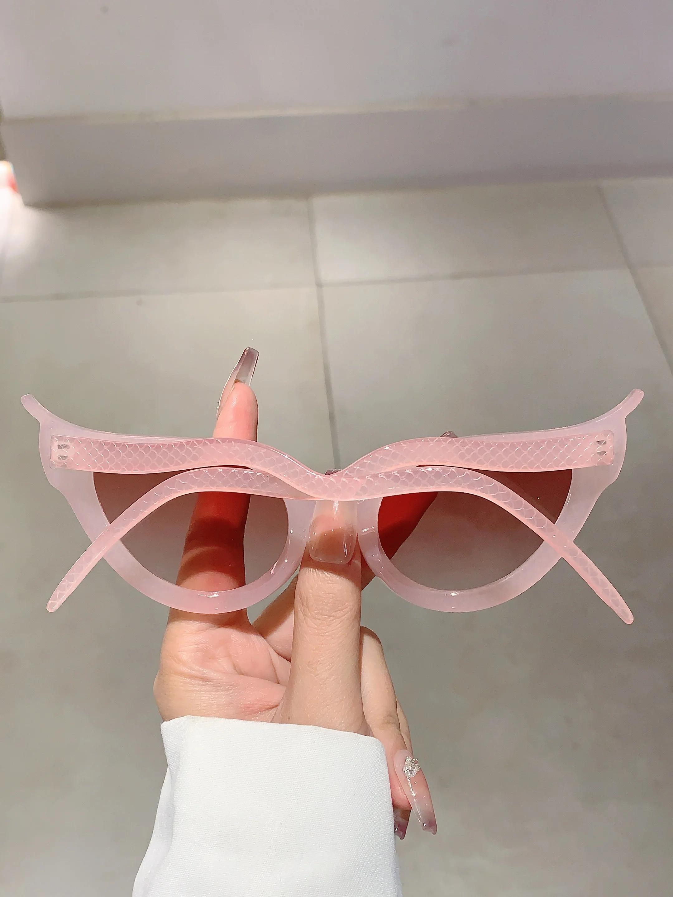 Kammpt neue Cat Eye Sonnenbrille Mode Vintage Schlangen form Rahmen mehrfarbig für Frauen stilvolle trend ige Marke Design Schatten Brillen – Detail 18