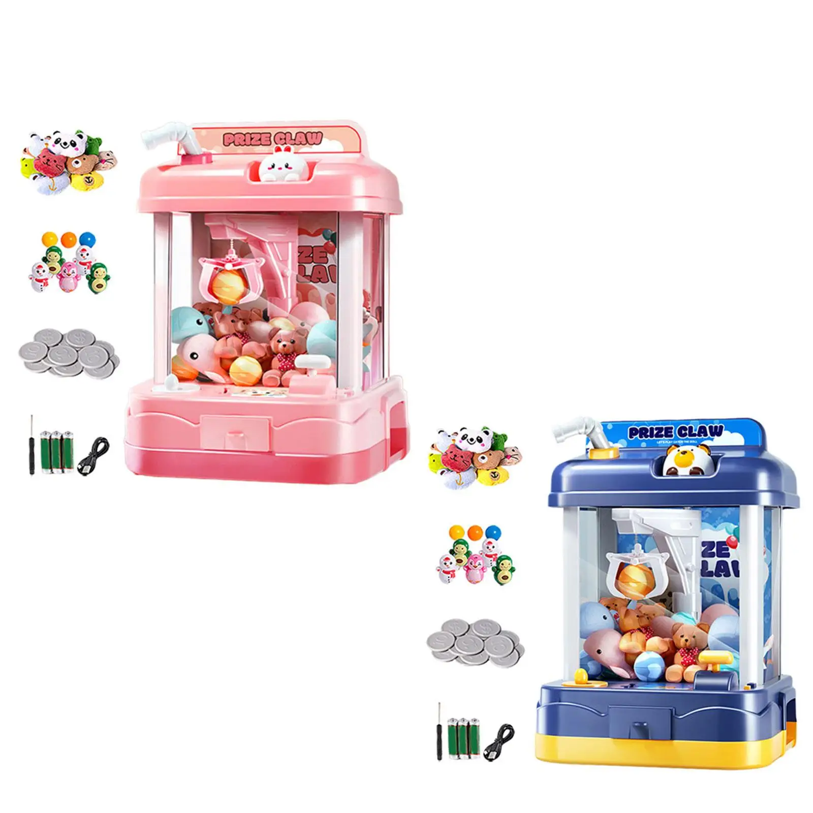 

Electric Claw Machine Toy with Music and Light Novelty 60S Count Down Prize Dispenser Vending Toy Holiday Gift for Girls Boys