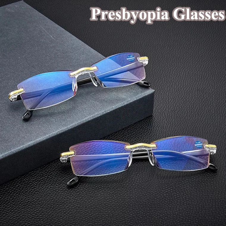 HighQualityElderlyPresbyopiaGlassesAntiBlueLightRimlessDiopter