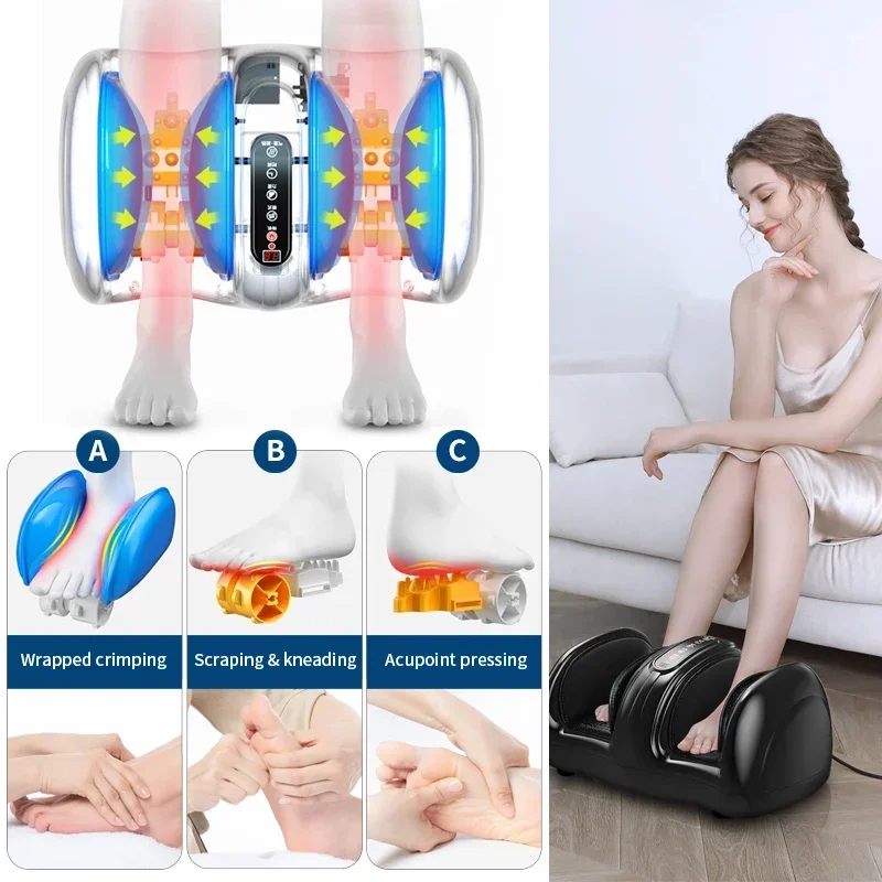 Electric Foot Massager with Heat and Shiatsu for Relaxation