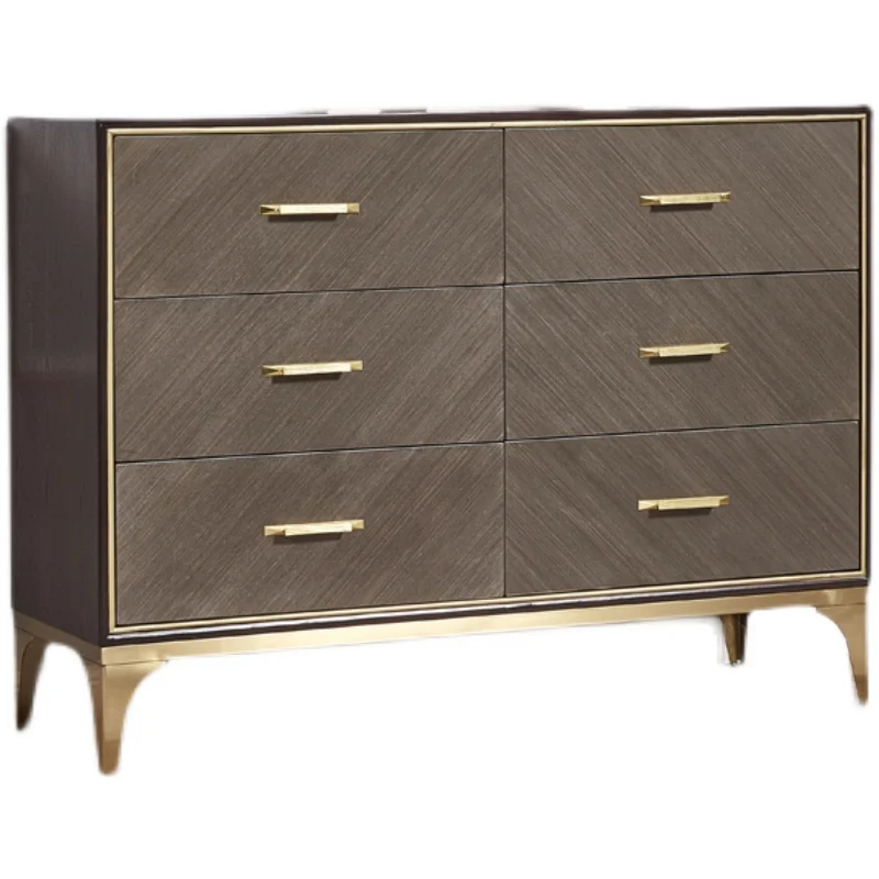 

American style light luxury solid wood door foyer, postmodern minimalist drawer partition, hallway, wall side cabinet