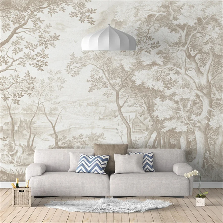 Custom Wallpaper 3D mural European French Forest Landscape papel de parede  for Living Room Bedroom TV Background Wall home decor - AliExpress, image size:900x900