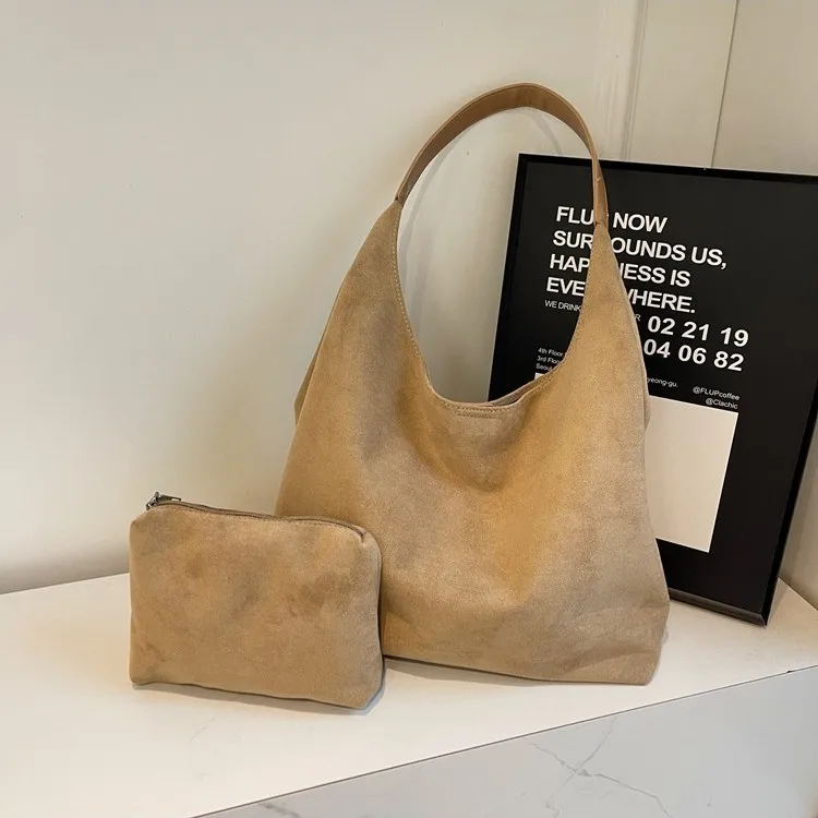 Suede Women's Autumn Winter Commuter Tote Bucket Shoulder Bags