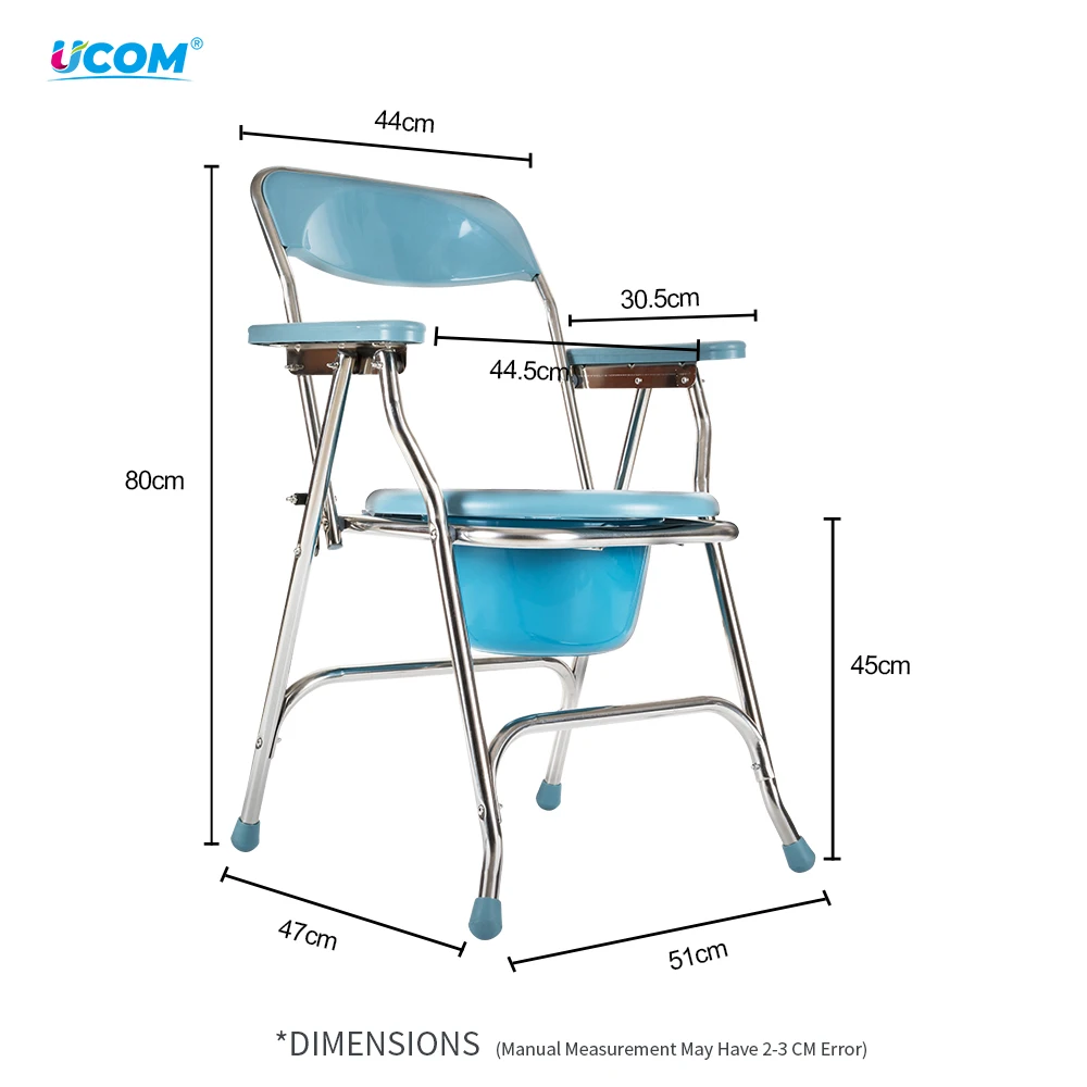 Hospital Bathroom Folding Toilet Chair Commode Chair Potty Chair Adult For Elderly With Seat 2