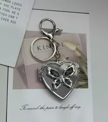 Butterfly Love Double - Sided Folding Portable Makeup Mirror Keychain Pendant (Big Butterfly Grey B)