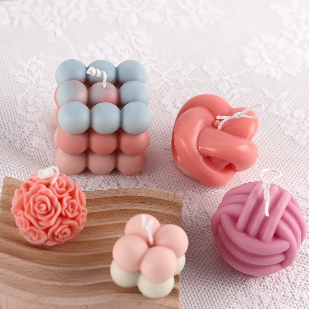 3D Bubble Cube Candle Silicone Mold Set DIY Flower Cloud Soap Making Epoxy  Resin Clay Mould Chocolate Cake Decor Gifts Ornament - AliExpress