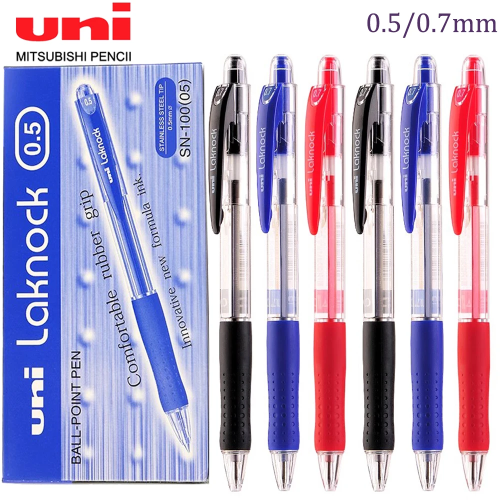 

12 Pcs UNI Gel Pen Set SN-100 Students with Press-action Ballpoint Pen 0.5/0.7mm Office Signature Pen Smooth Writing Stationery