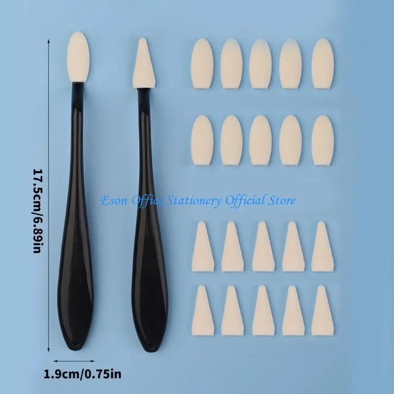 G8DC 2Pcs 전문 미술 블렌딩 그루터기 블렌딩 도구 (파인 디테일링 쉐이딩 스케치 용 20 개의 교체 스폰지 물티슈 포함)