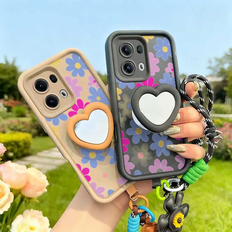 Cartoon Flower Phone Case Set with Lanyard and Craft Embellishments