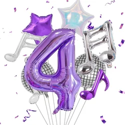 Purple Music Theme Party Supplies: Large 32 - Inch Digital Balloon Set for Birthday and Carnival Decor (NO.4)