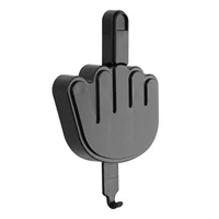 Key Hanger Hook Up Self Adhesive Hooks Safe And Durable Storage Holder Creative Black For Doorway Wall Entryway Middle Finger 1