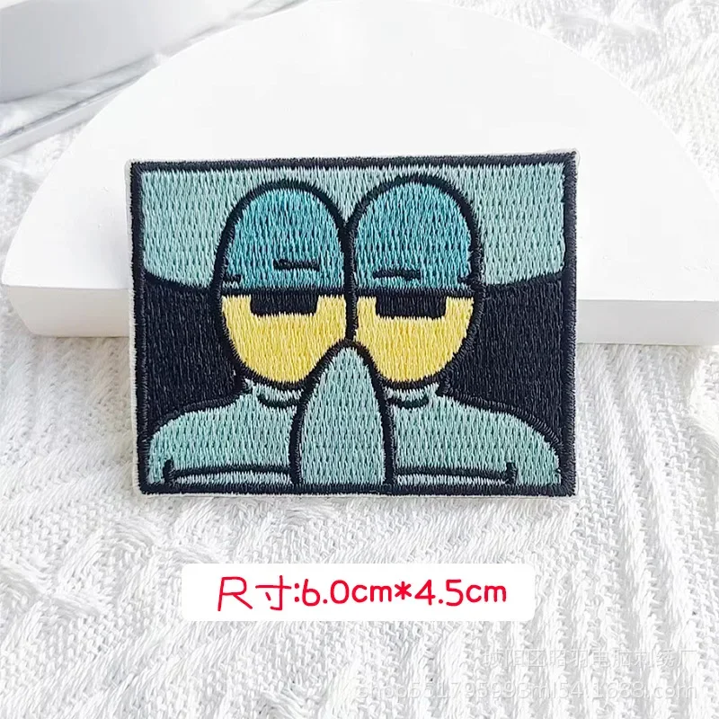 Anime Sponge-Bobs Embroidery Ironing Clothing Thermoadhesive Sewing Cartoon bag DIY decorative patch subsidy paste self Applique 4