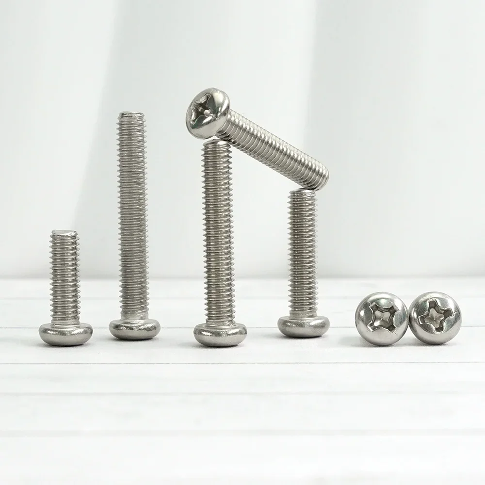 M1 M1.2 M1.4 M1.6 M2 Phillips Pan Small Screws Sunglasses Metric Thread Eyeglass Watch Bolt 304 Stainless Steel Spectacle Screw