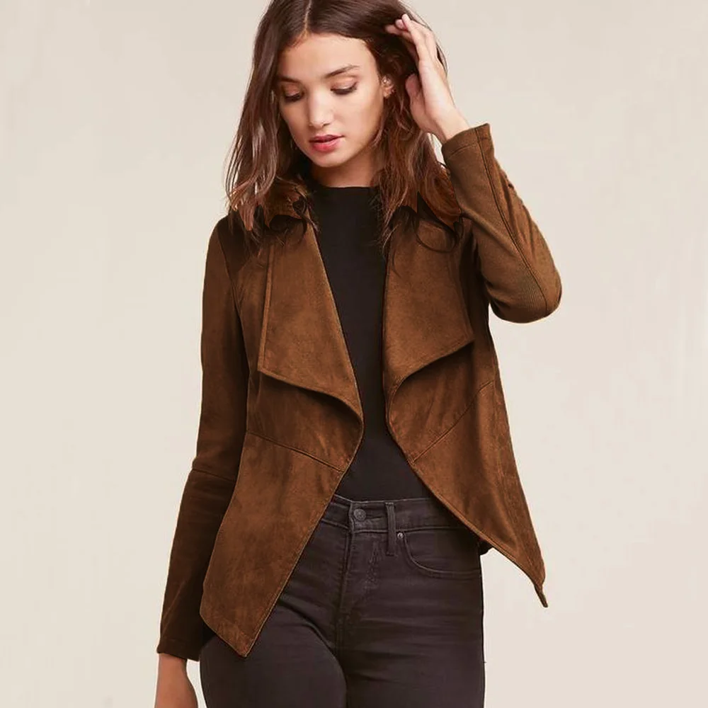 

Women Clothing 2023 New Arrivals Women's Blazer Suede No Buttons Korean Popular Clothes Blazers for Womens Outerwears Woman Coat