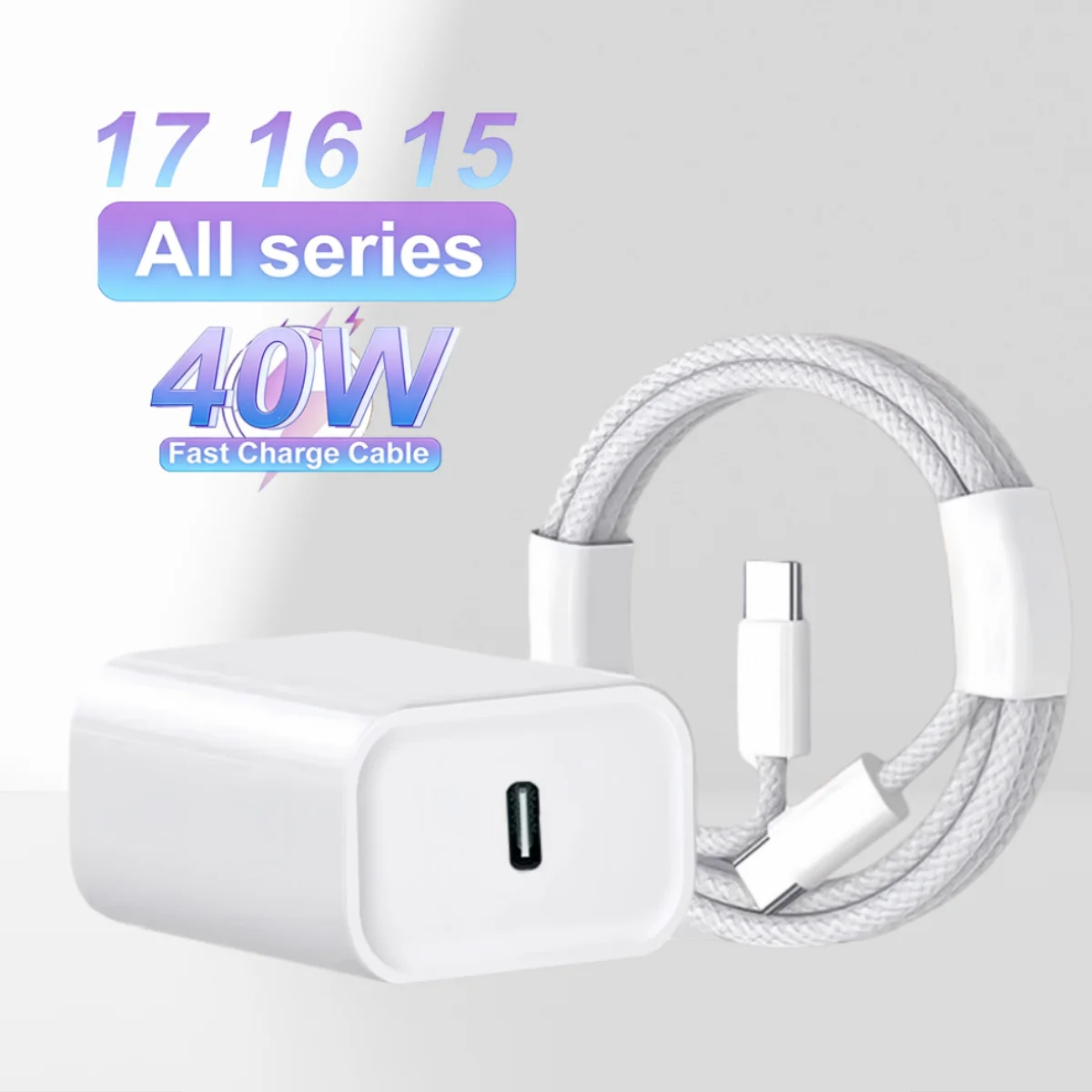 อะแดปเตอร์ชาร์จเร็ว 40W PD Type-C สำหรับ iPhone