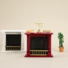 1Pc 1/12 Dollhouse Miniature Fireplace Model Dollhouse Living Room Wooden Furniture Life Scene Decoration Accessories 3