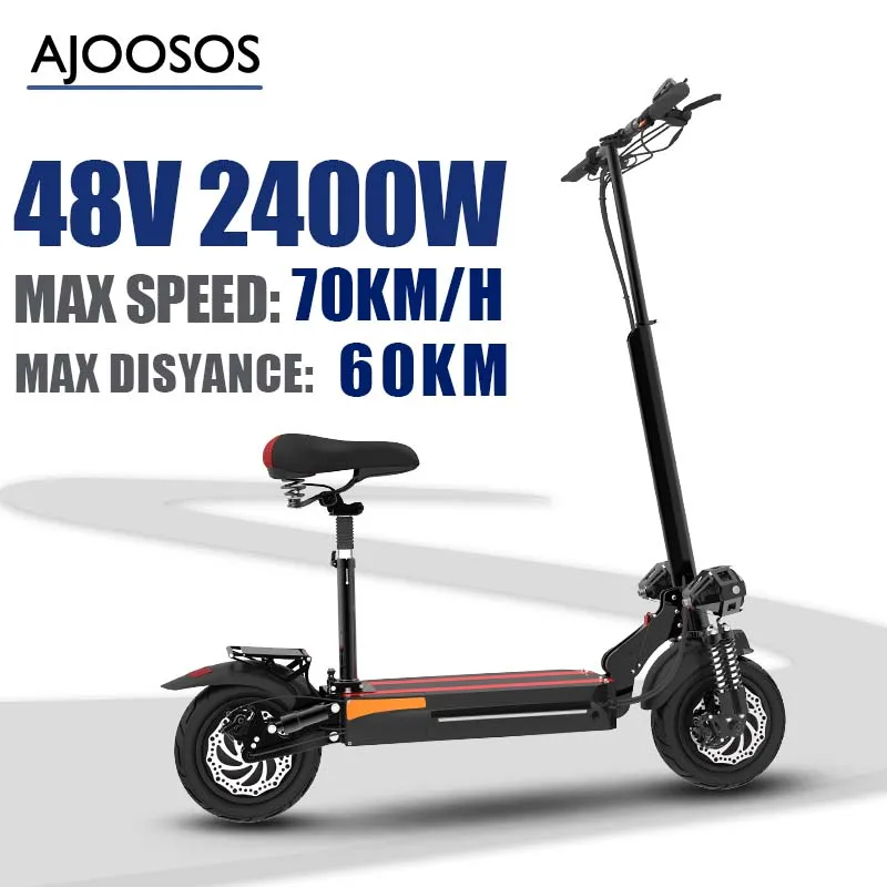2 Drive Electric Scooter 70KM/H E Scooter 10'' Tire Patinete Elétrico Foldable Step with Movable Seat _ - AliExpress Mobile